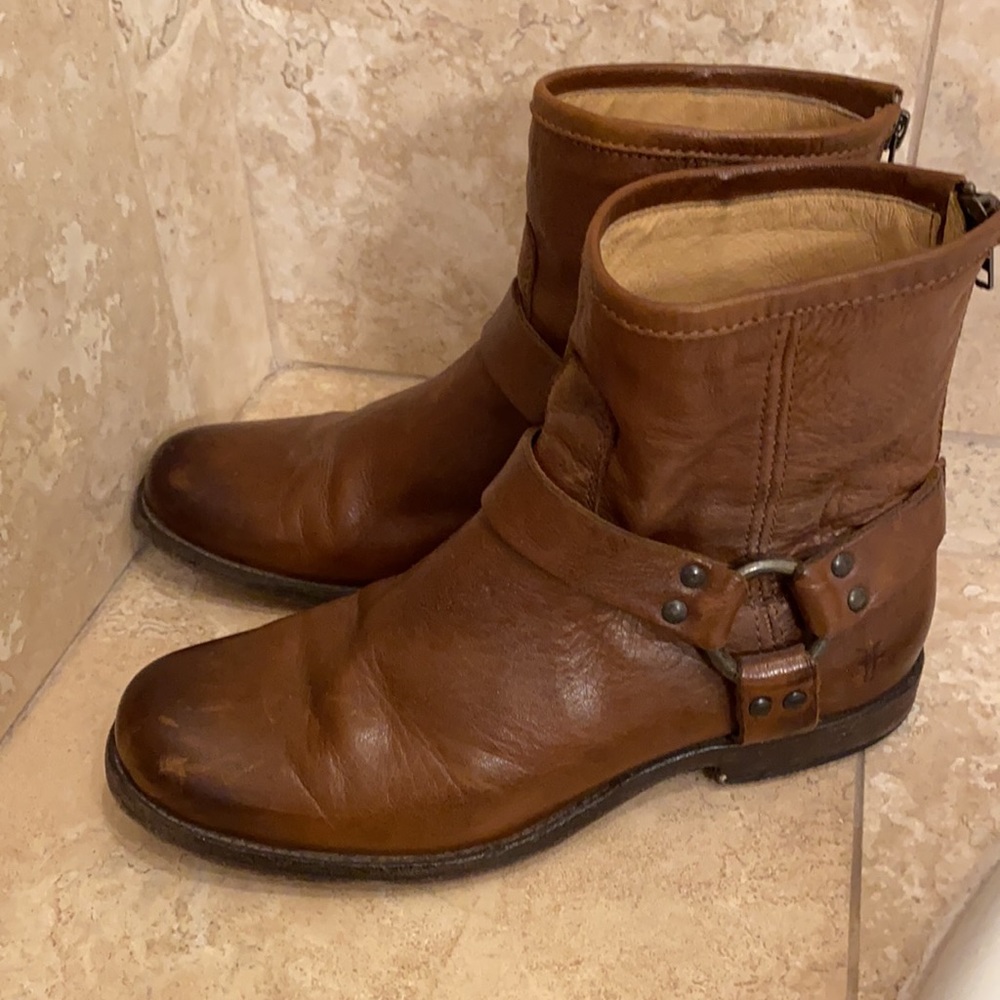 FRYE HARNESS Buckle leather Ankle BOOT